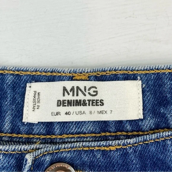 MNG Mango Dark Blue Jean Shorts Cut Offs Sz‎ 8 - Picture 3 of 11